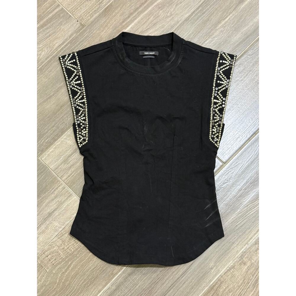 Isabel Marant Metal Studded Black Top